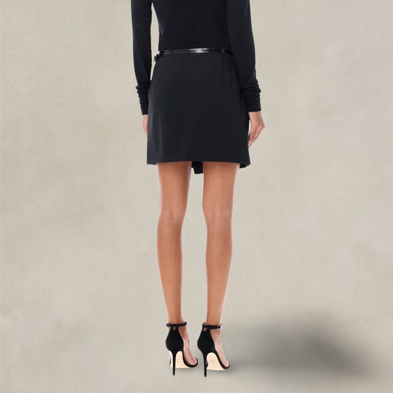 PHILOSOPHY Gonna mini in fresco lana Nero