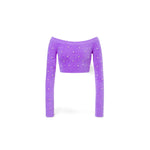 PHILOSOPHY Maglia crop super soft con strass Lilla