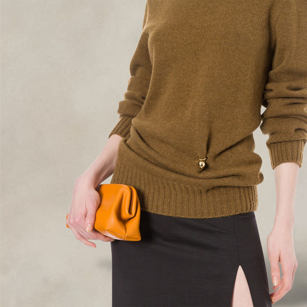 PHILOSOPHY Maglione in lana e cashmere con piercing Verde