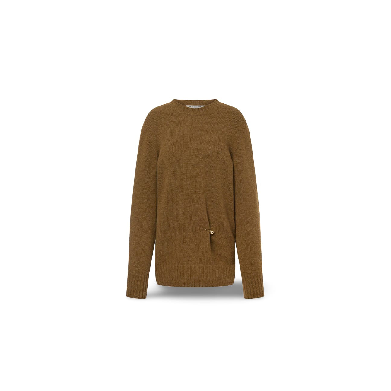 PHILOSOPHY Maglione in lana e cashmere con piercing Verde
