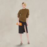 PHILOSOPHY Maglione in lana e cashmere con piercing Verde