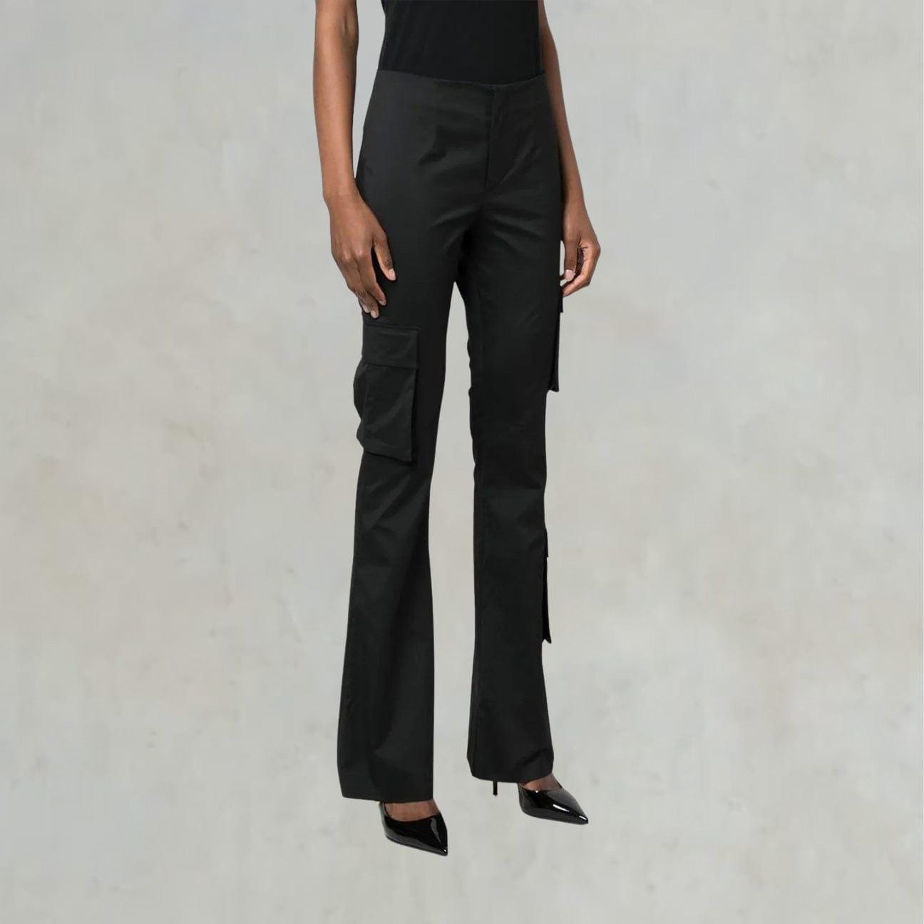 PHILOSOPHY Pantalone cargo in taffetà Nero