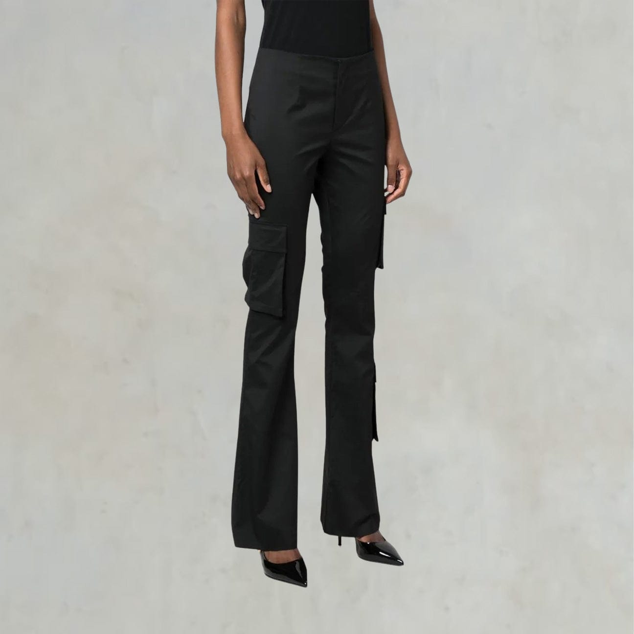 PHILOSOPHY Pantalone cargo in taffetà Nero