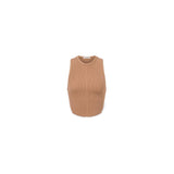 PHILOSOPHY Top a costine con piercing Beige