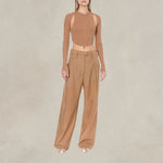 PHILOSOPHY Top a costine con piercing Beige