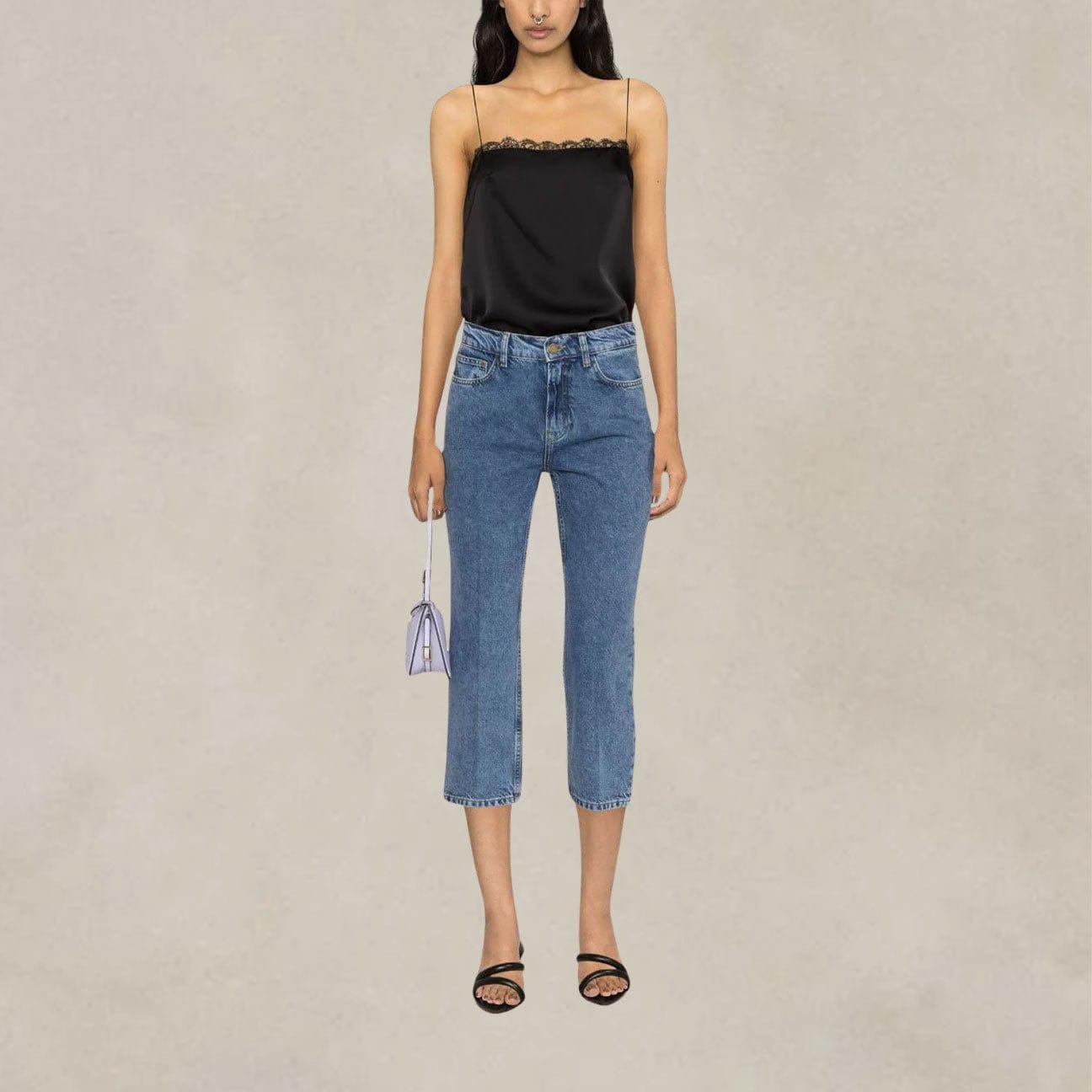 PHILOSOPHY Top con bordo in pizzo Rosa