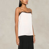 PHILOSOPHY Top con bordo in pizzo Rosa
