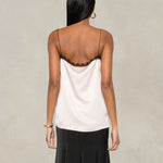 PHILOSOPHY Top con bordo in pizzo Rosa