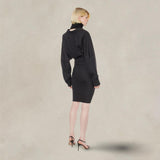 PHILOSOPHY Vestito a portafoglio in tropical wool Grigio