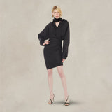 PHILOSOPHY Vestito a portafoglio in tropical wool Grigio