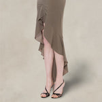 PHILOSOPHY Vestito in light crêpe con ruche Tortora