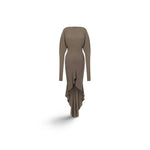 PHILOSOPHY Vestito in light crêpe con ruche Tortora