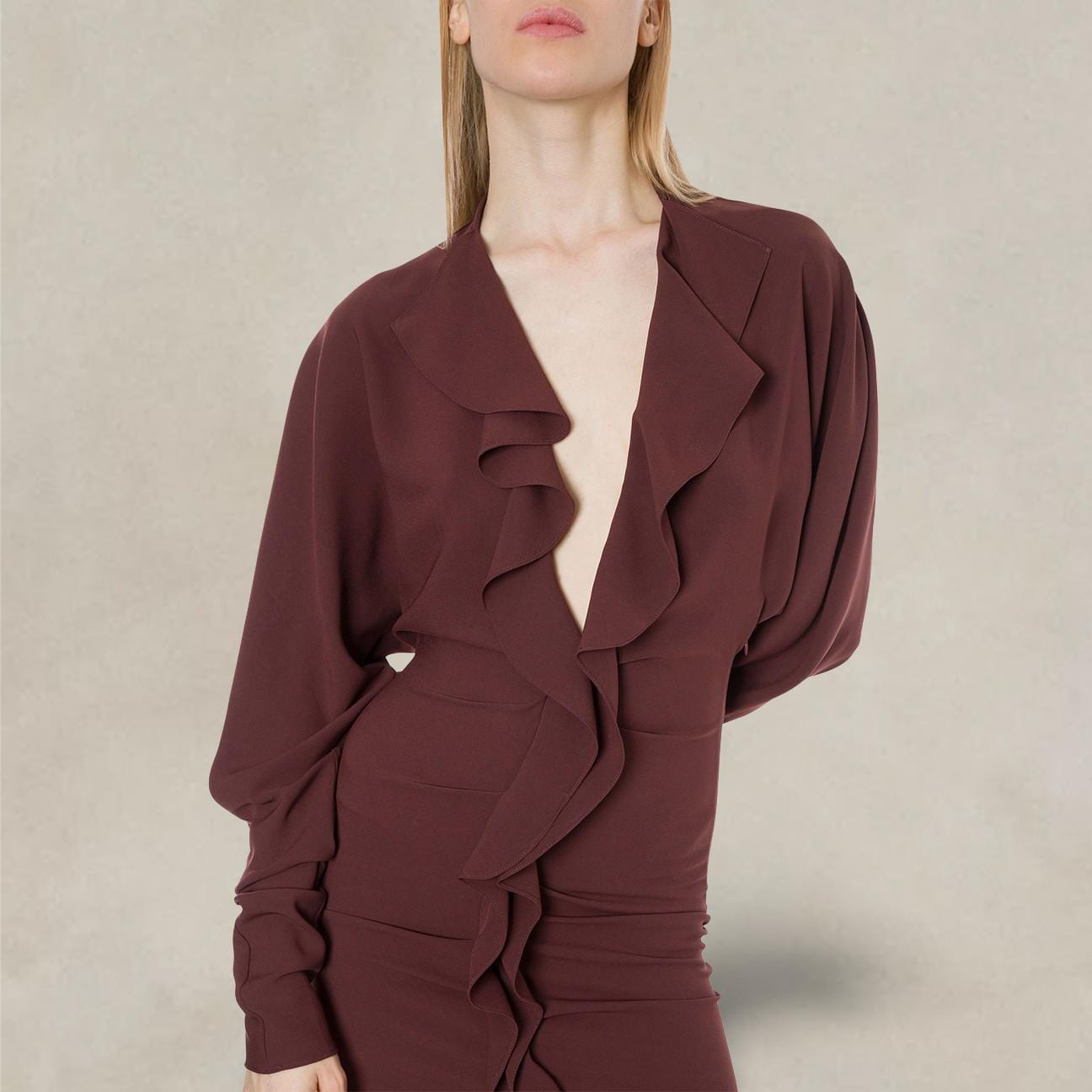 PHILOSOPHY Vestito in light crèpe Marrone