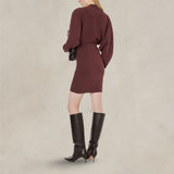 PHILOSOPHY Vestito in light crèpe Marrone