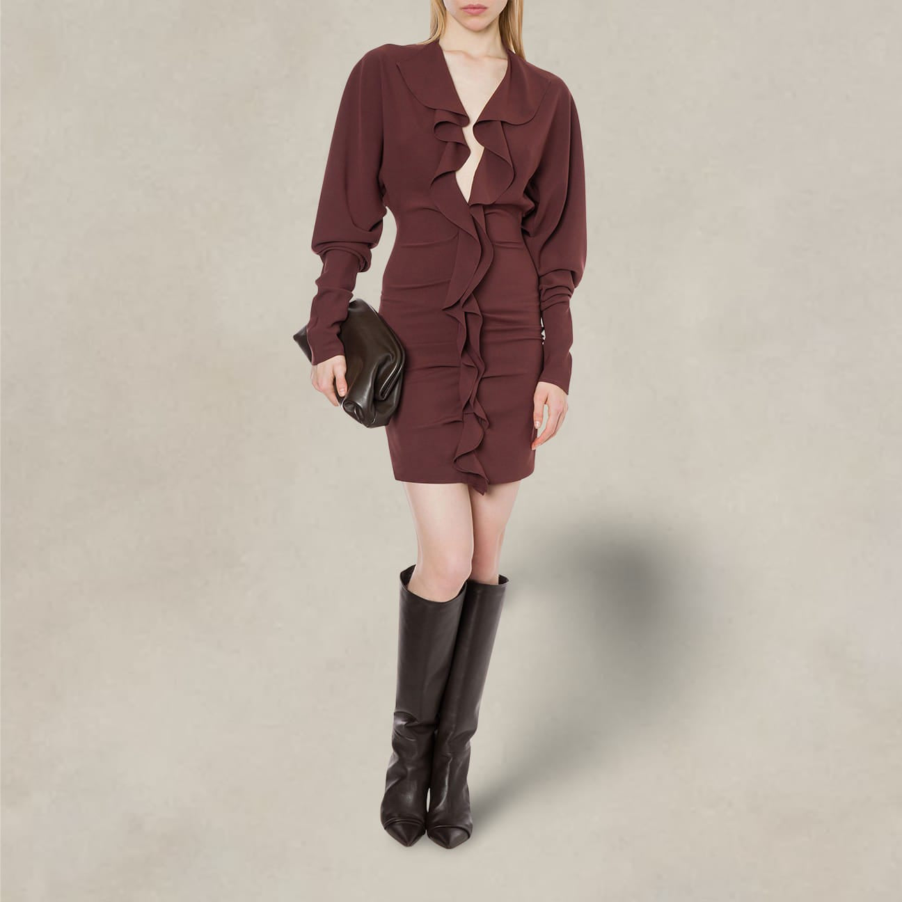PHILOSOPHY Vestito in light crèpe Marrone