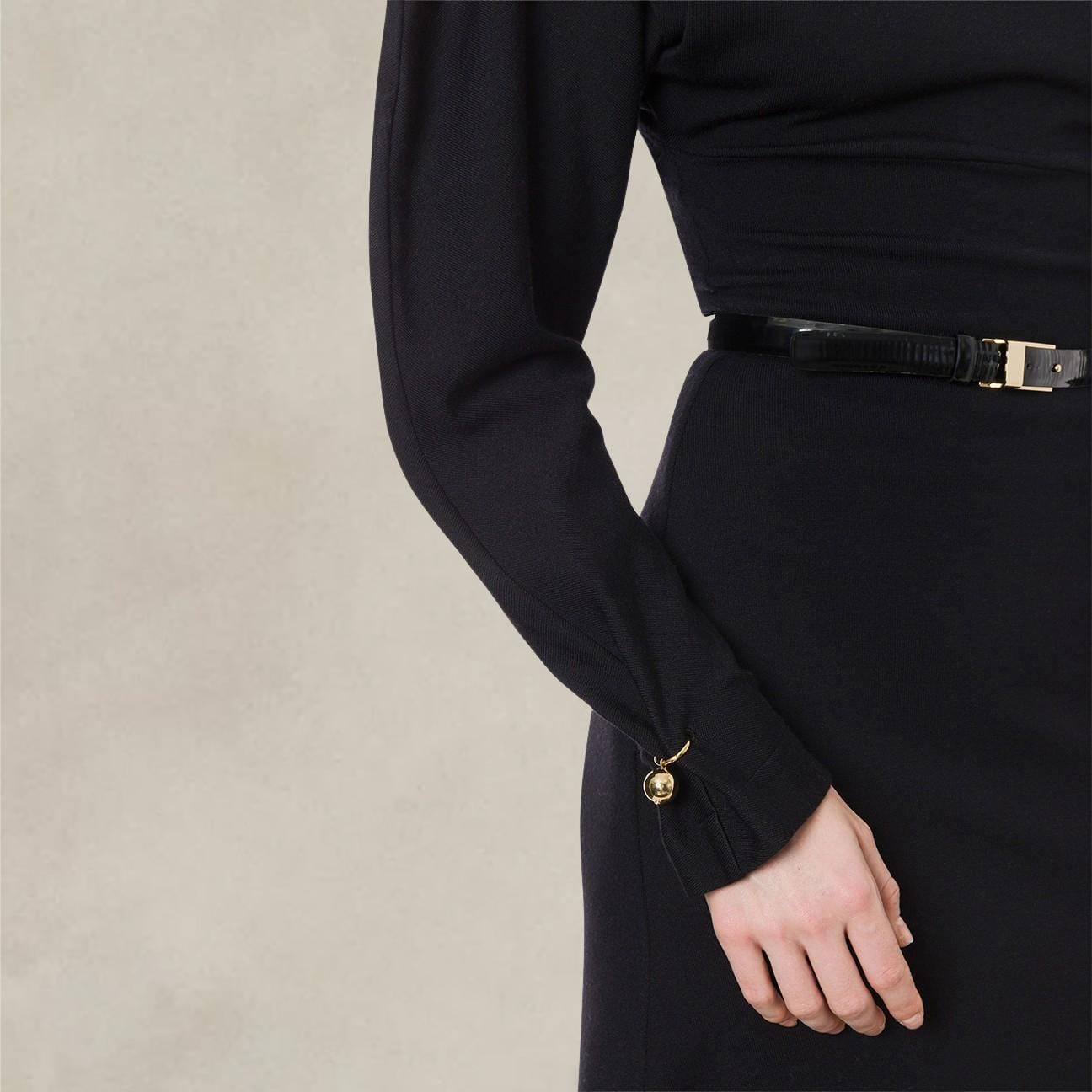 PHILOSOPHY Vestito in misto lana con piercing Nero