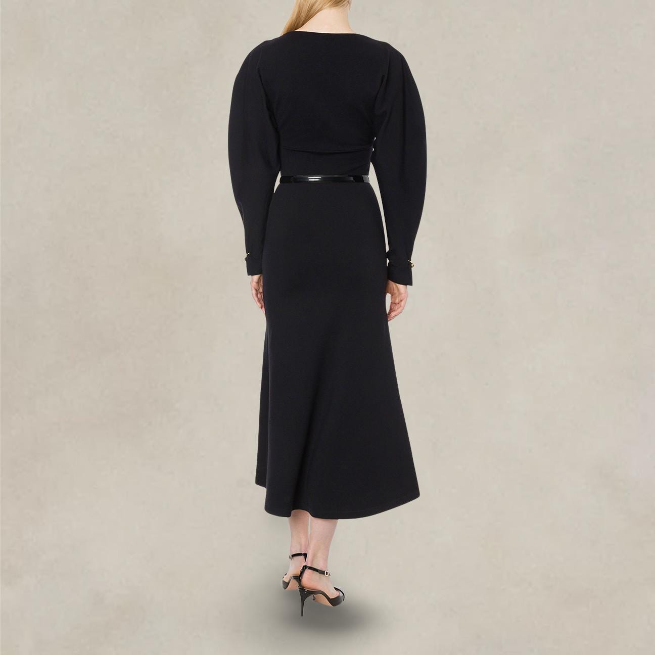 PHILOSOPHY Vestito in misto lana con piercing Nero