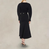 PHILOSOPHY Vestito in misto lana con piercing Nero