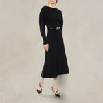 PHILOSOPHY Vestito in misto lana con piercing Nero