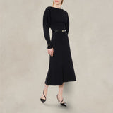 PHILOSOPHY Vestito in misto lana con piercing Nero
