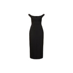 PHILOSOPHY Vestito midi in techno crepe Nero