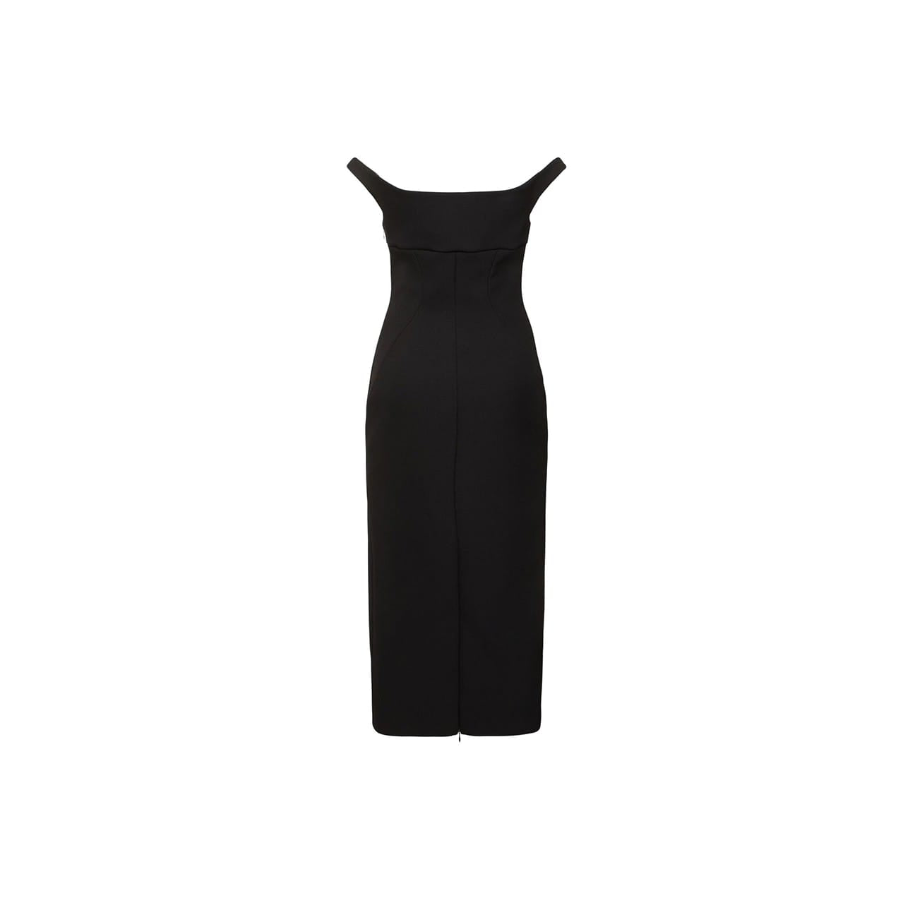 PHILOSOPHY Vestito midi in techno crepe Nero