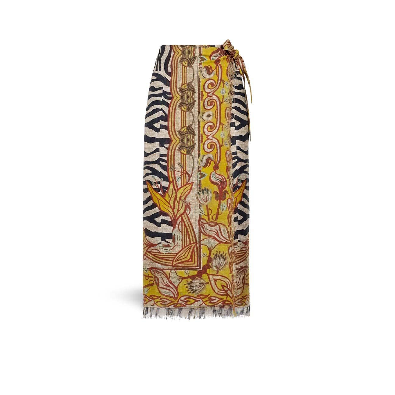 PIERRE LOUIS MASCIA Gonna donna in seta stampa Animalier