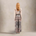 PIERRE LOUIS MASCIA Pantalone donna a palazzo in seta stampa Animalier