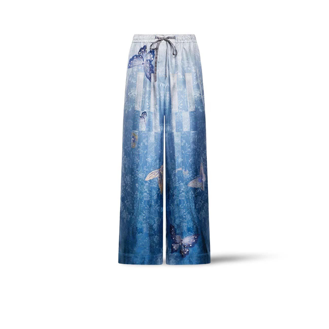 PIERRE LOUIS MASCIA Pantalone donna in seta stampata Azzurro