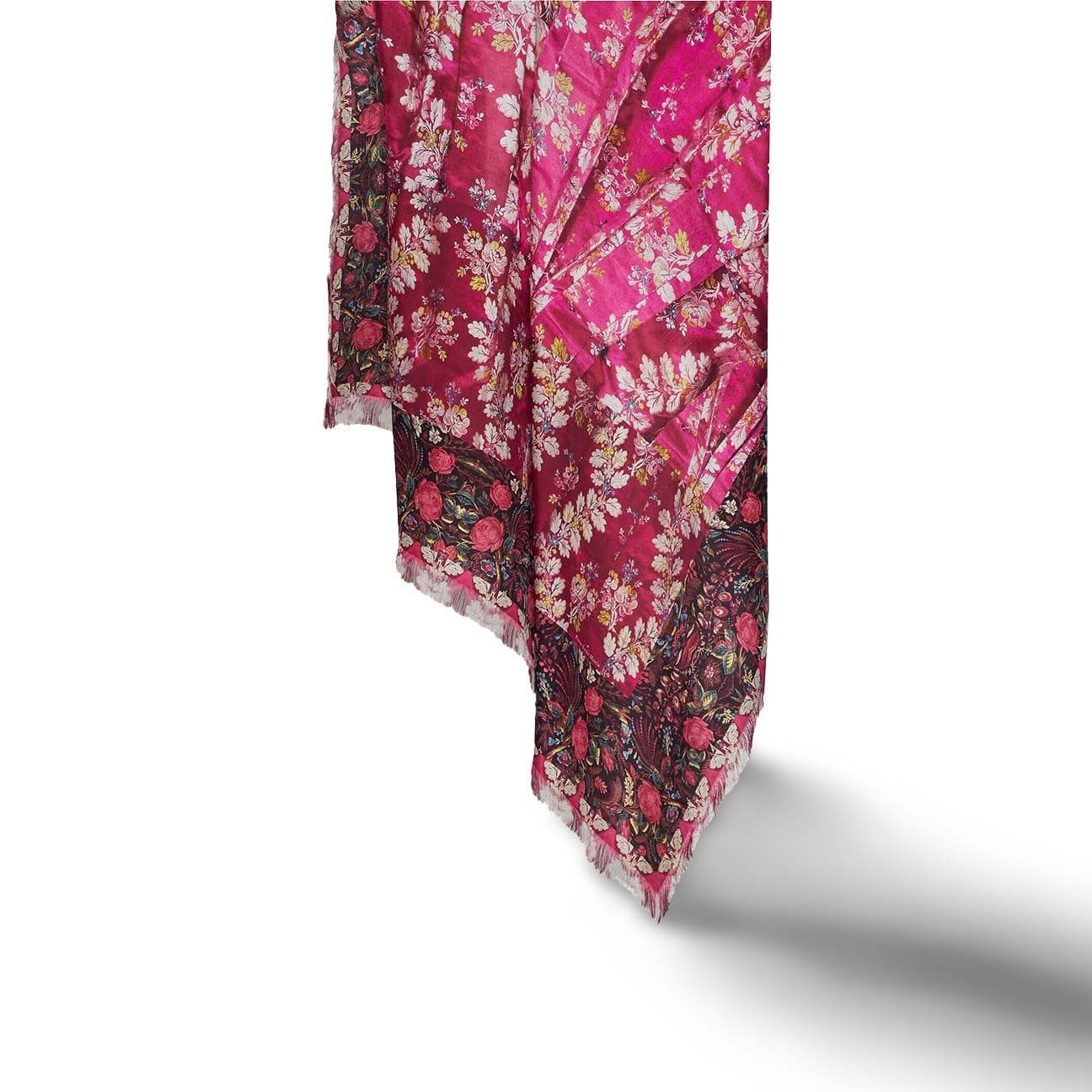 PIERRE LOUIS MASCIA Scialle donna in seta stampata Rosa Multicolor