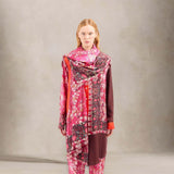 PIERRE LOUIS MASCIA Scialle donna in seta stampata Rosa Multicolor