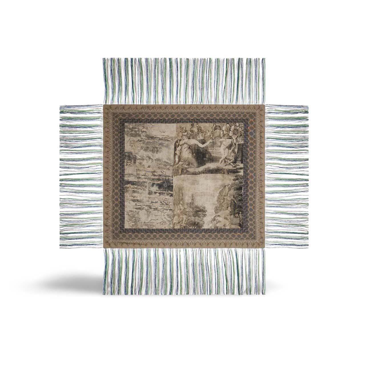 PIERRE LOUIS MASCIA Scialle in seta stampata Multicolor Beige