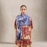 PIERRE LOUIS MASCIA Stola donna Aloe in seta Blue