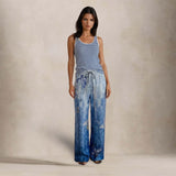 PIERRE LOUIS MASCIA Top donna in seta stampa a righe Blue