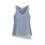 PIERRE LOUIS MASCIA Top donna in seta stampa a righe Blue