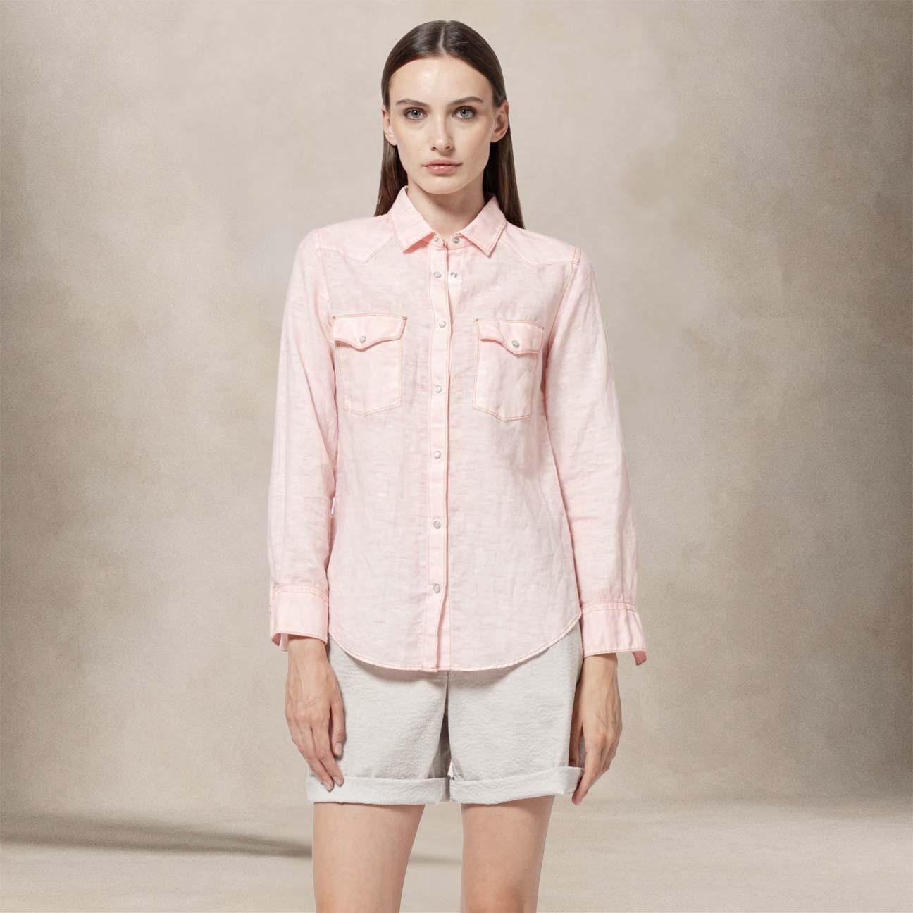 PLOUMANAC'H Camicia donna texana  tinto freddo Rosa