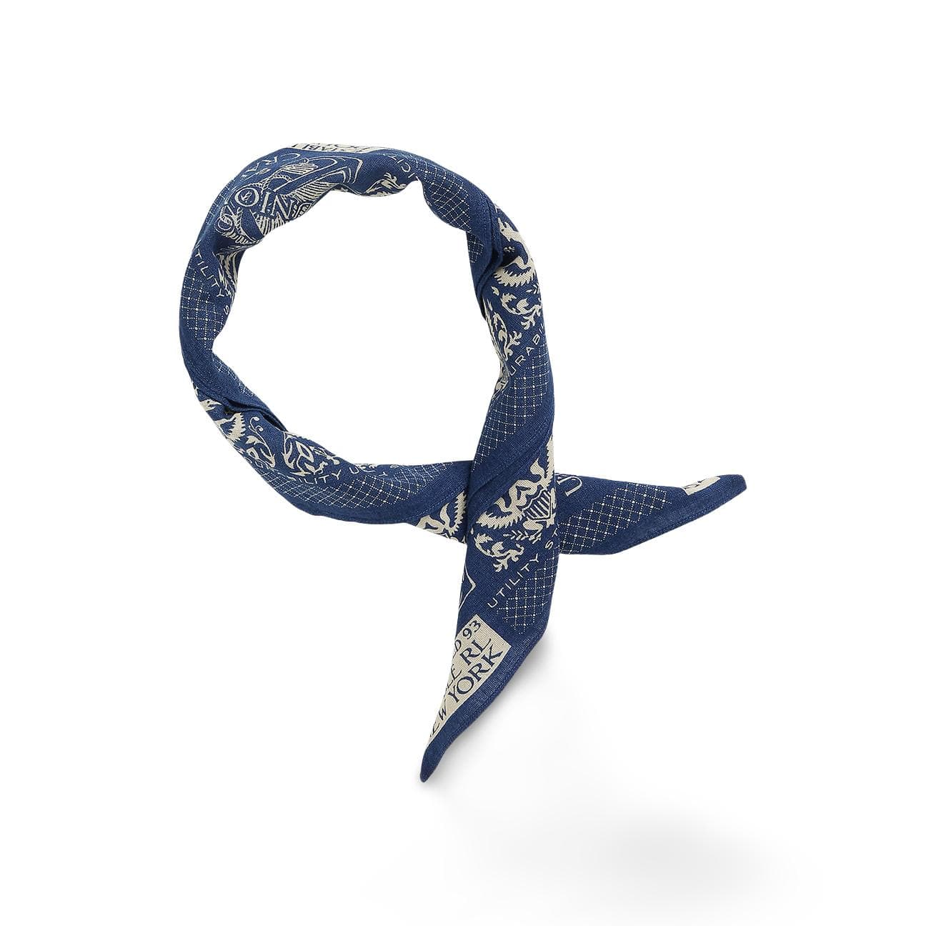 POLO RALPH LAUREN Bandana in cotone indaco stampa floreale