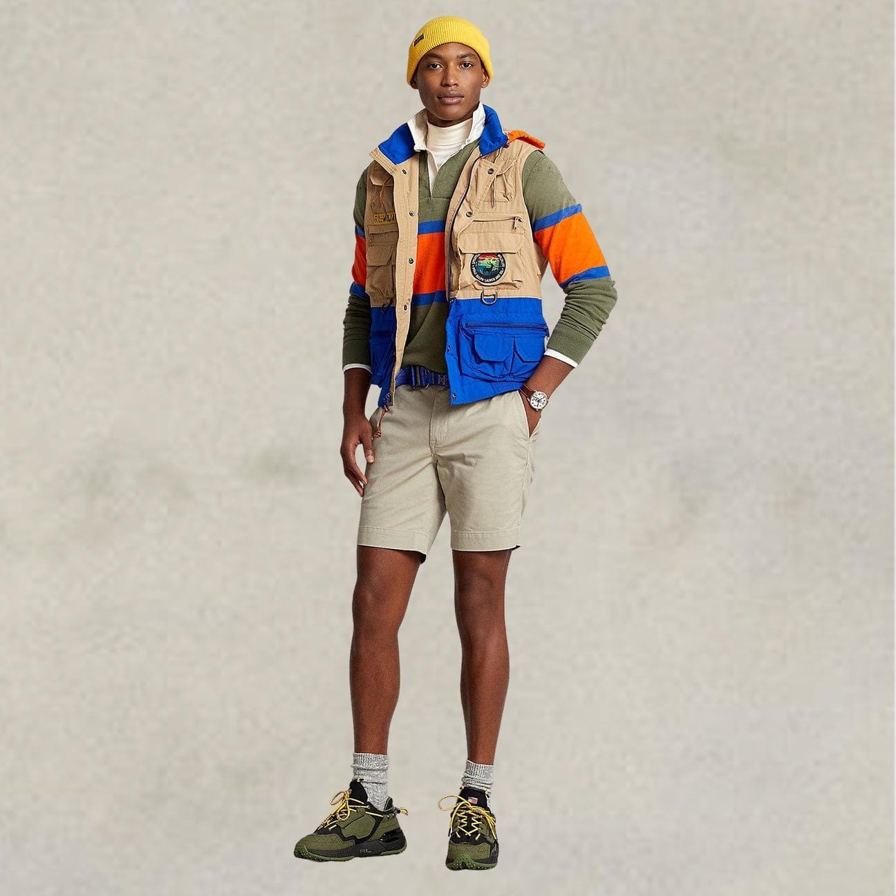 POLO RALPH LAUREN Bermuda uomo in chino stretch Khaki