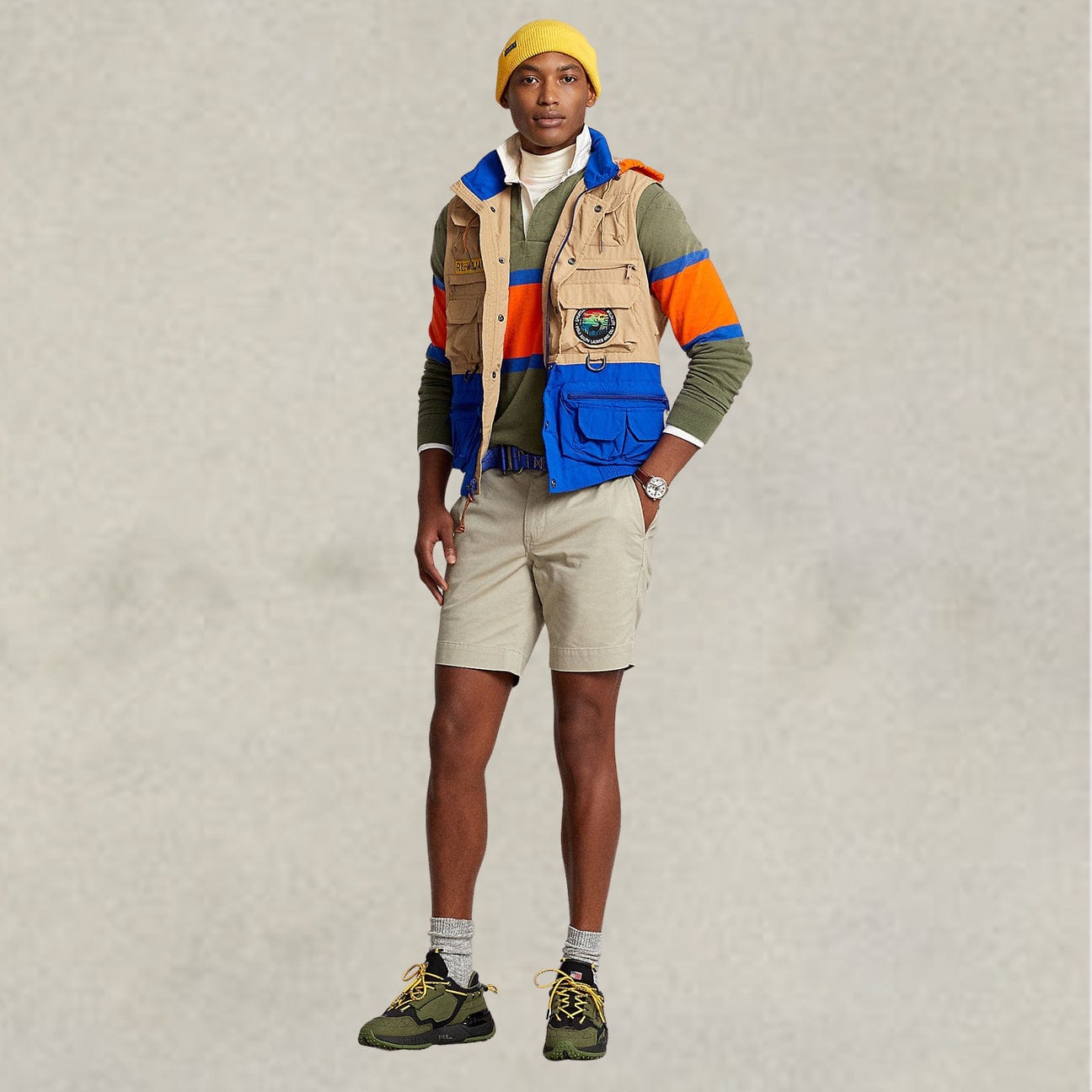 POLO RALPH LAUREN Bermuda uomo in chino stretch Khaki
