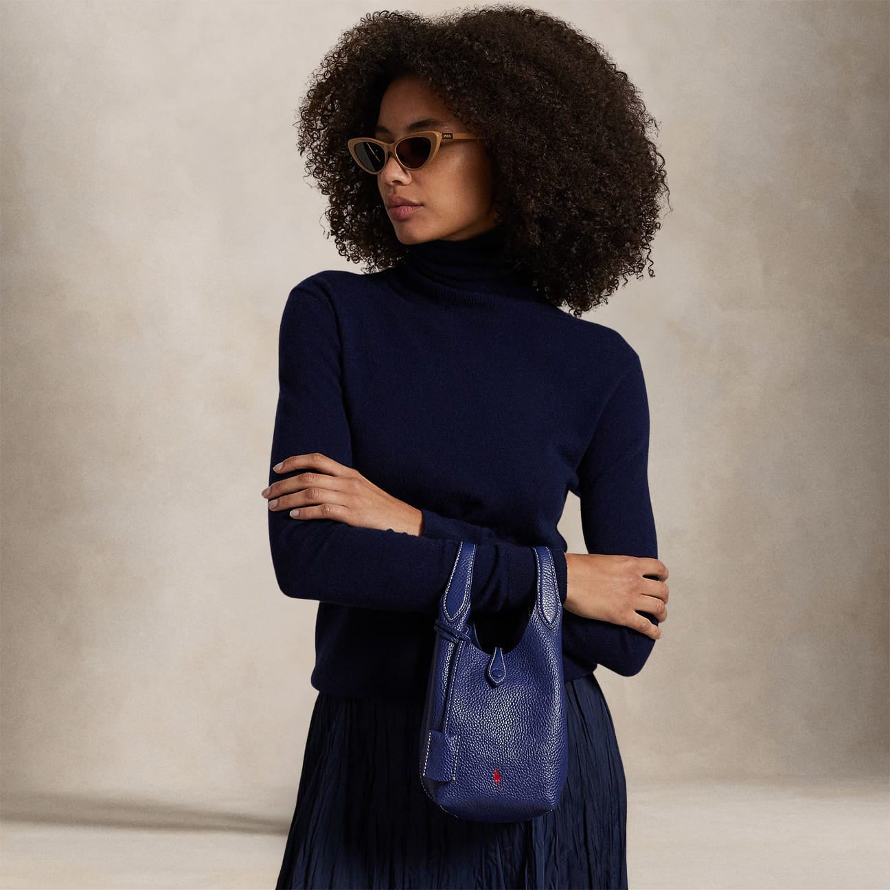 POLO RALPH LAUREN Borsa donna Tote Play in pelle Ink