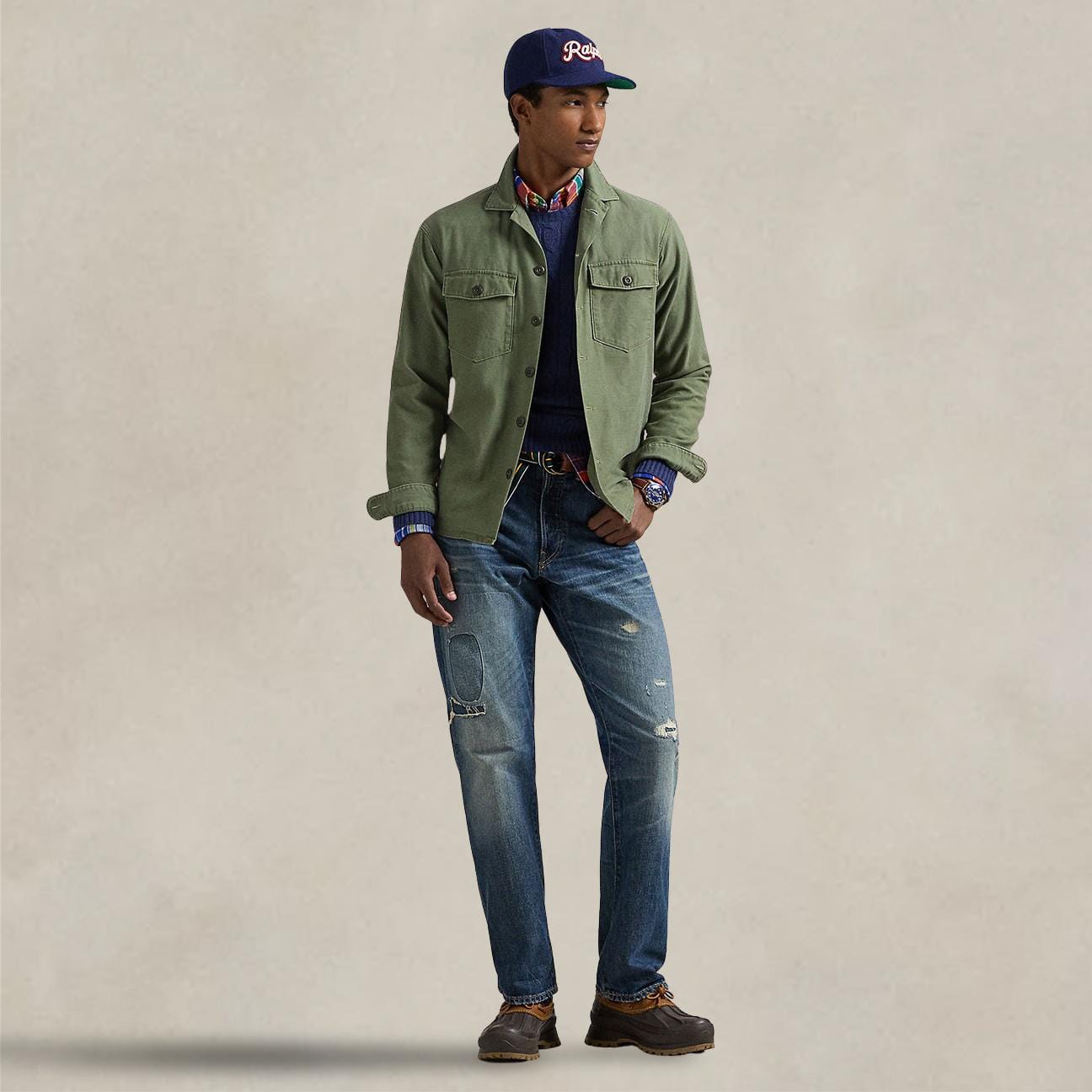 POLO RALPH LAUREN Camcia uomo militare Verde