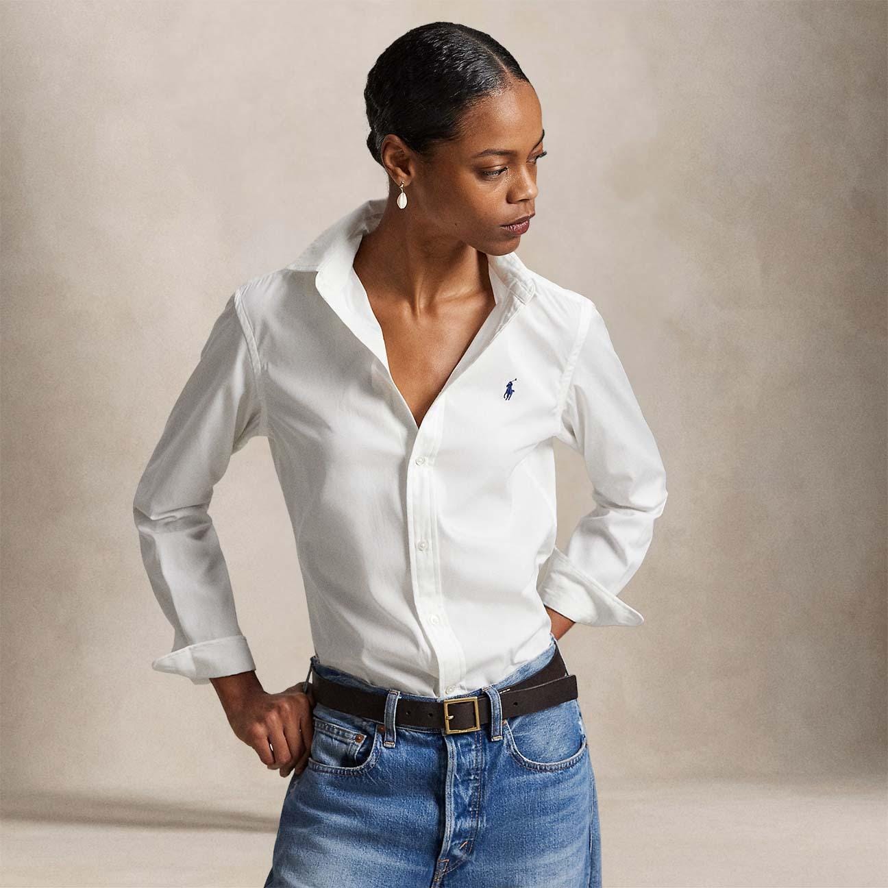 POLO RALPH LAUREN Camicia donna Classic Fit in cotone Bianco