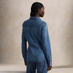 POLO RALPH LAUREN Camicia donna in denim Western Blue