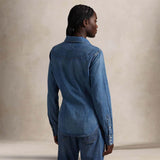 POLO RALPH LAUREN Camicia donna in denim Western Blue