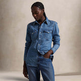 POLO RALPH LAUREN Camicia donna in denim Western Blue