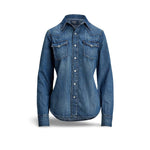 POLO RALPH LAUREN Camicia donna in denim Western Blue