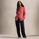 POLO RALPH LAUREN Camicia donna in lino Classic Fit Berry