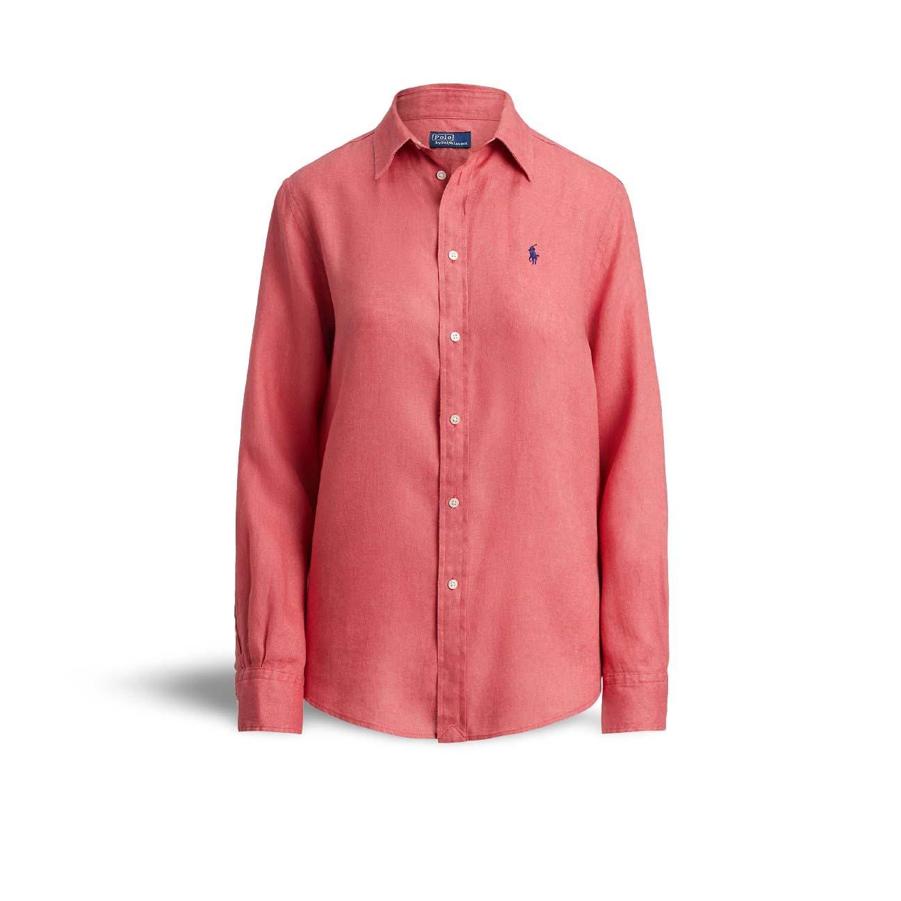 POLO RALPH LAUREN Camicia donna in lino Classic Fit Berry