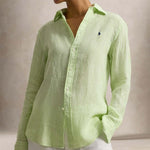 POLO RALPH LAUREN Camicia donna in lino Classic Fit EletricLime