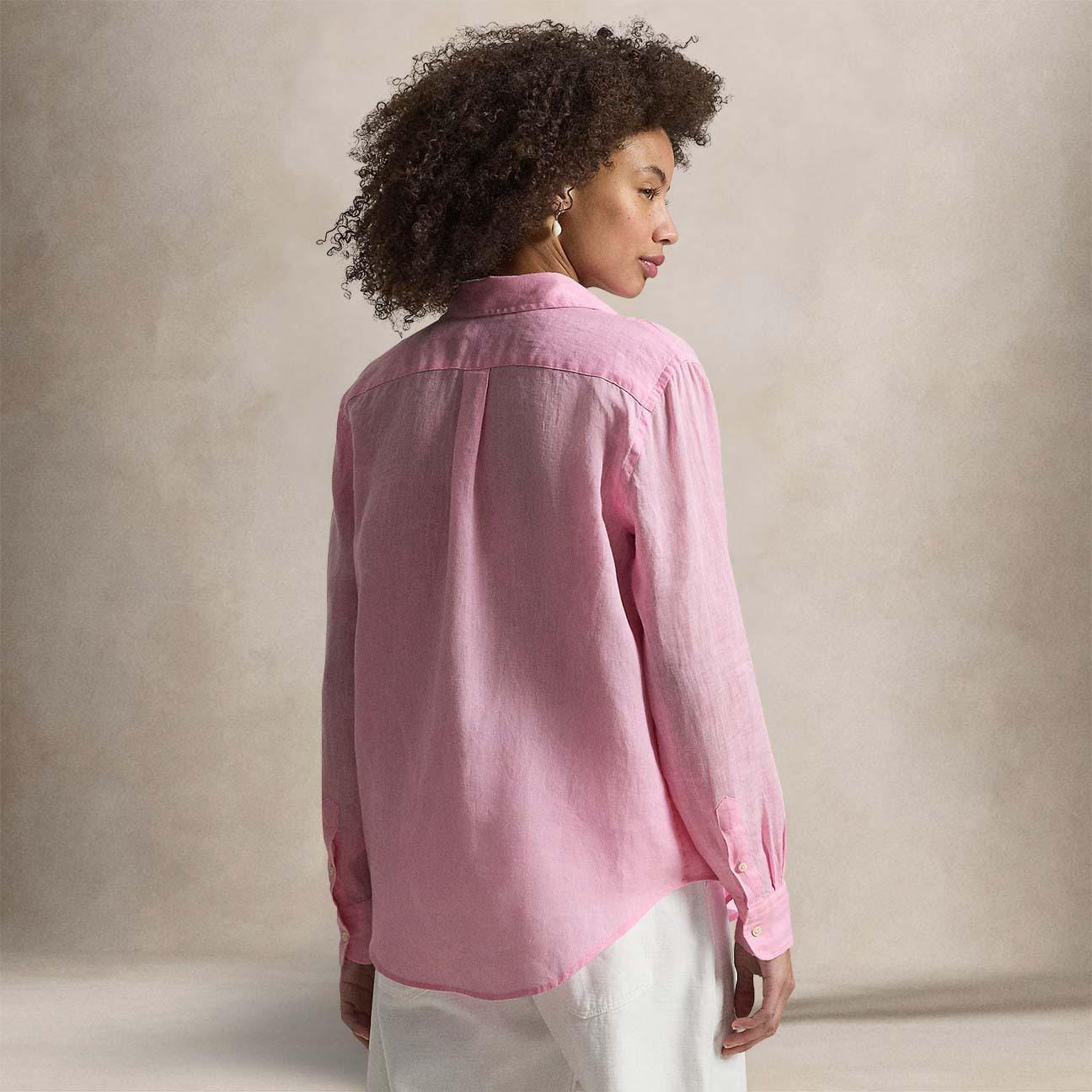 POLO RALPH LAUREN Camicia donna in lino Classic Fit Rosa